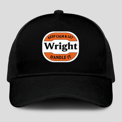 Keep Calm & Let Your Name Handle It Black Mesh Cap WRIGHT 13K1 C199PF