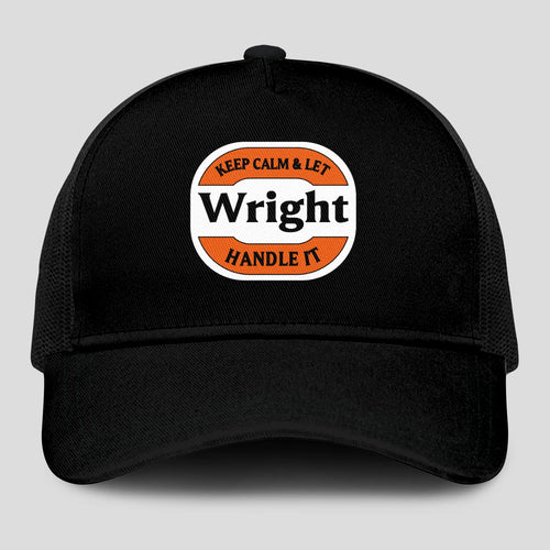 Keep Calm & Let Your Name Handle It Black Mesh Cap WRIGHT 13K1 C199PF