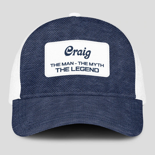 The Man The Myth The Legend Blue Denim Mesh Cap CRAIG 13K1 C194PF
