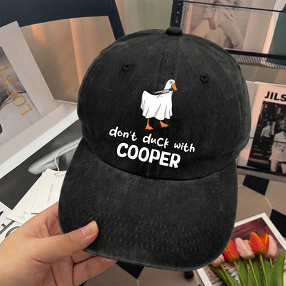 Don't Duck With Your Name Funny Washed Cap COOPER 13K1 C129PF
