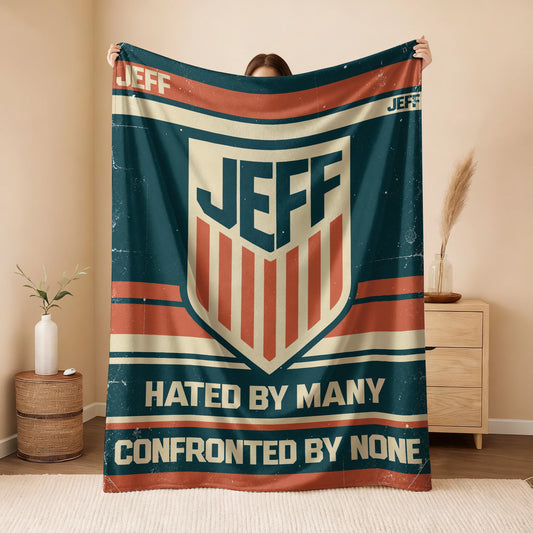 Hated By Many Confronted By None Retro Fleece Blanket JEFF 13K1 BK58