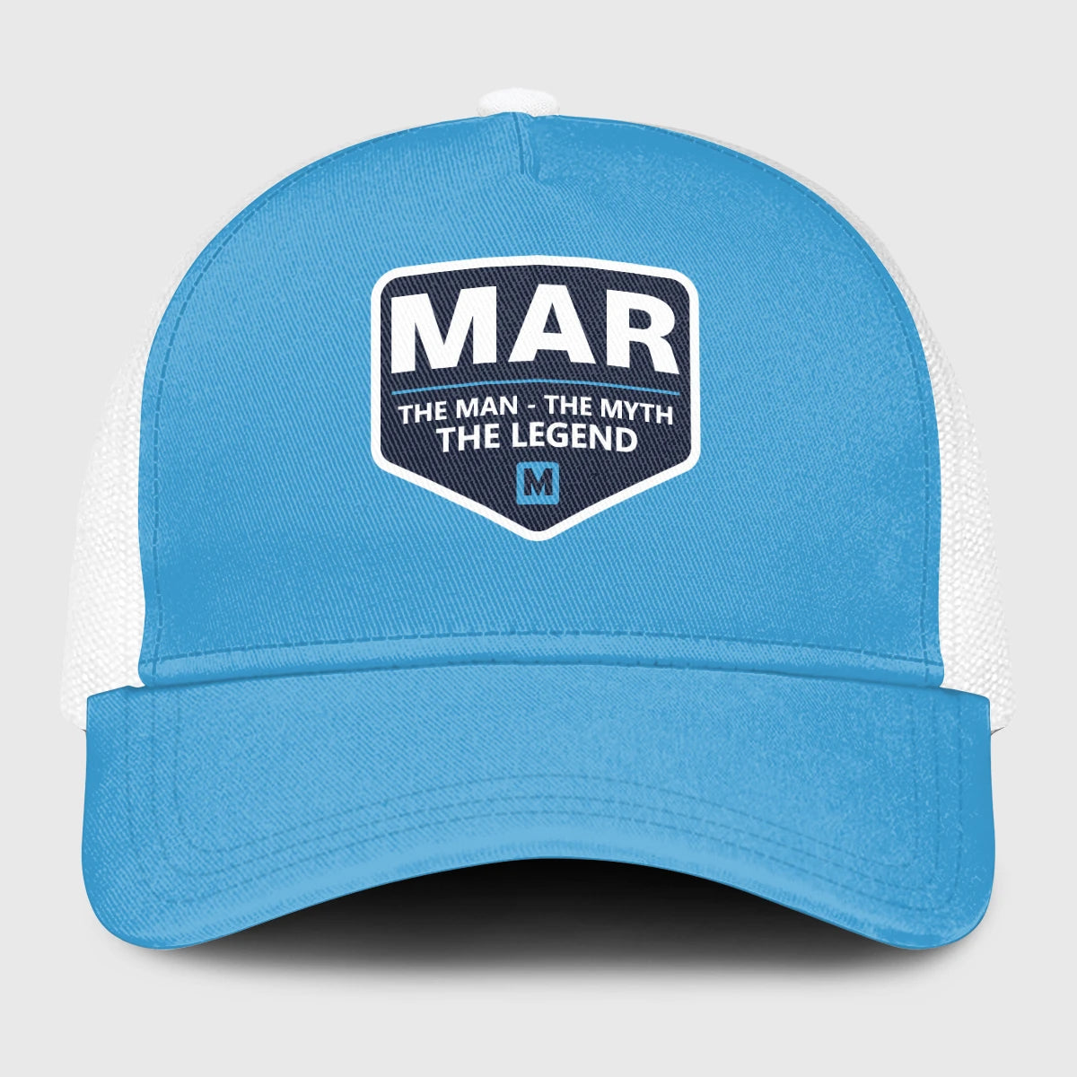 The Man The Myth The Legend Light Blue Mesh Cap MAR 13K1 C190PF