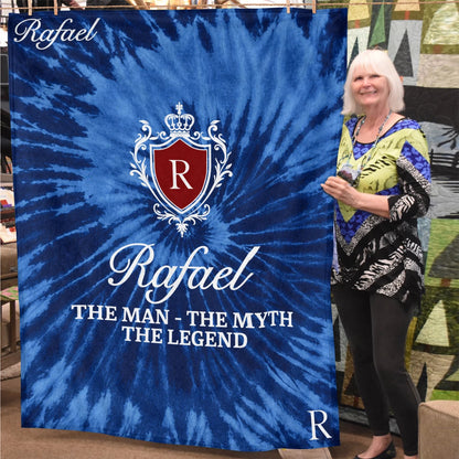 The Man The Myth The Legend Blue Waves Fleece Blanket RAFAEL 13K1 BK11