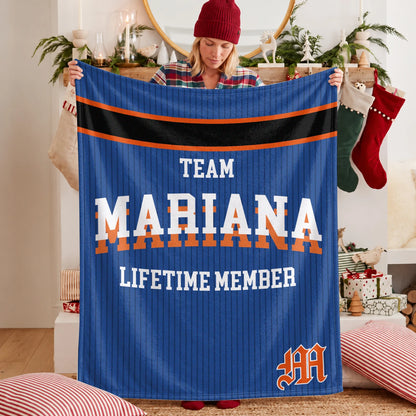 Team Your Name Lifetime Member Basketball Fleece Blanket MARIANA 13K1 BK47