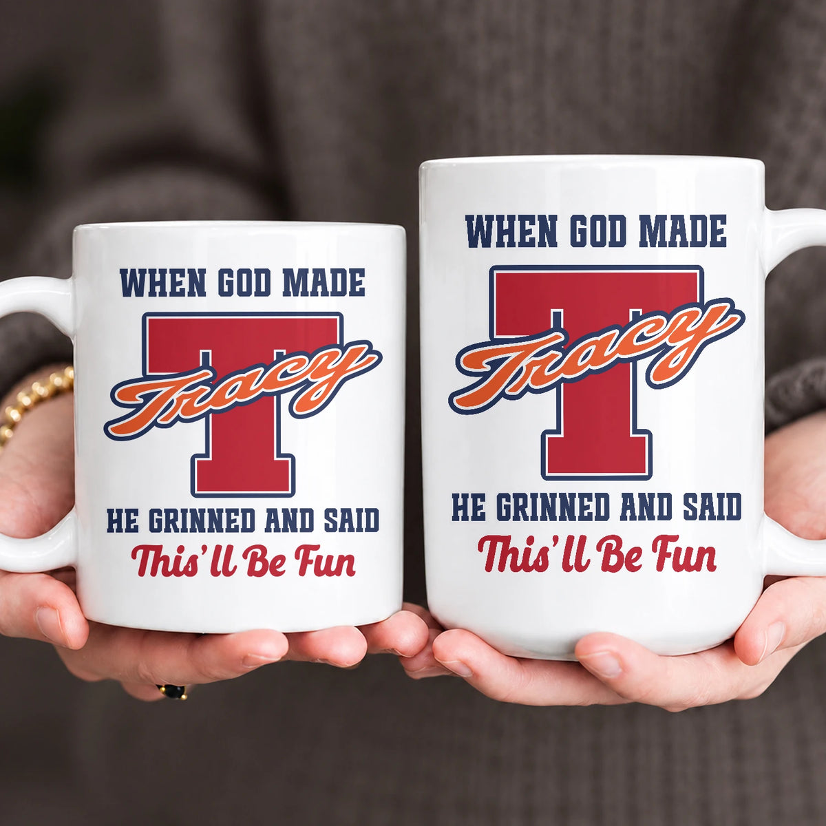 When God Made Your Name Personalized Baseball Mug TRACY 13K1 MG07