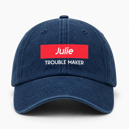 Trouble Maker Red Logo Washed Cap JULIE 13K1 C140PF