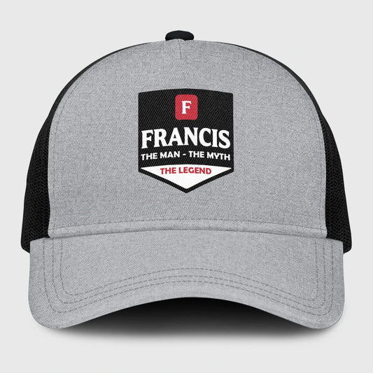 The Man The Myth The Legend Gray Mesh Cap FRANCIS 13K1 C189PF