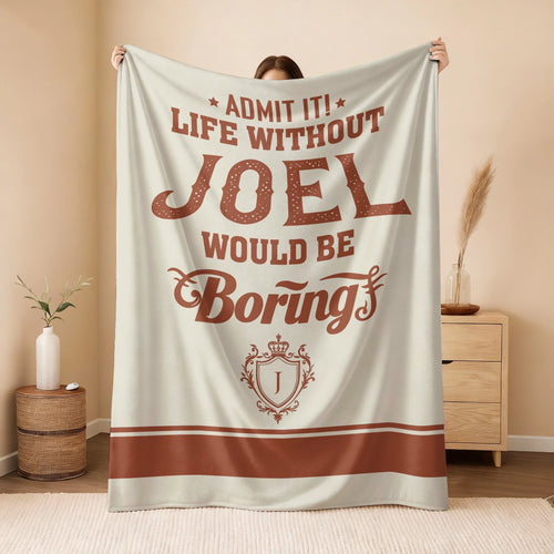Life Without Your Name Would Be Boring Cream Terracotta Blanket JOEL 13K1 BK24
