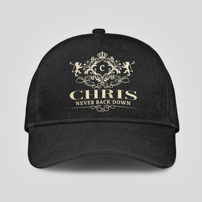 Never Back Down Royal Style Black Cap CHRIS 13K1 C179PF