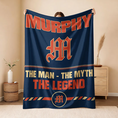 The Man The Myth The Legend Retro Fleece Blanket MURPHY 13K1 BK53