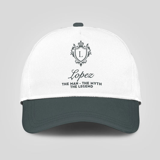 The Man The Myth The Legend Elegant Gray And White Cap LOPEZ 13K1 C170PF