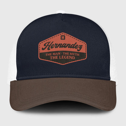 The Man The Myth The Legend Navy And Brown Mesh Cap HERNANDEZ 13K1 C188PF