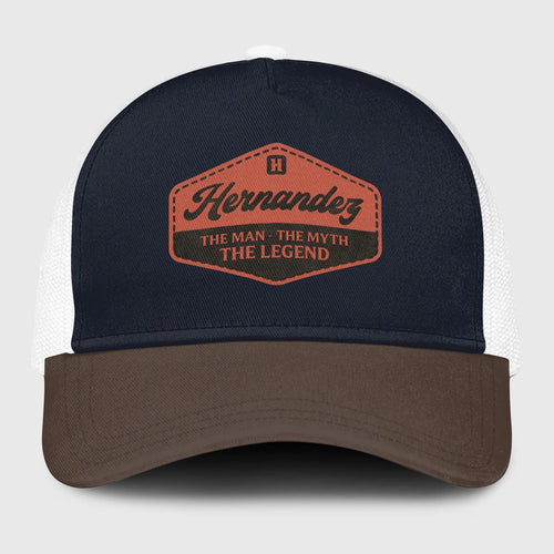 The Man The Myth The Legend Navy And Brown Mesh Cap HERNANDEZ 13K1 C188PF