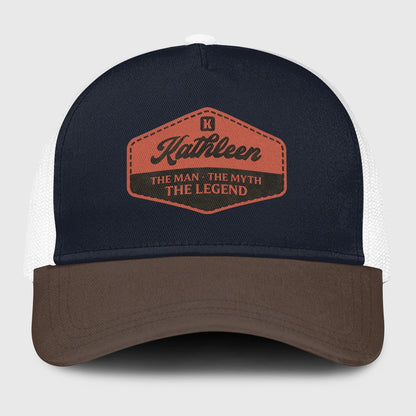 The Man The Myth The Legend Navy And Brown Mesh Cap KATHLEEN 13K1 C188PF