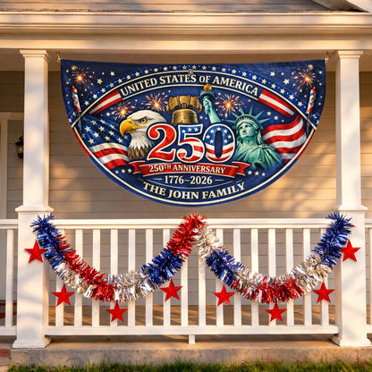 JOHN 13K1-FL1 Personalized US 250th Anniversary Family Flag
