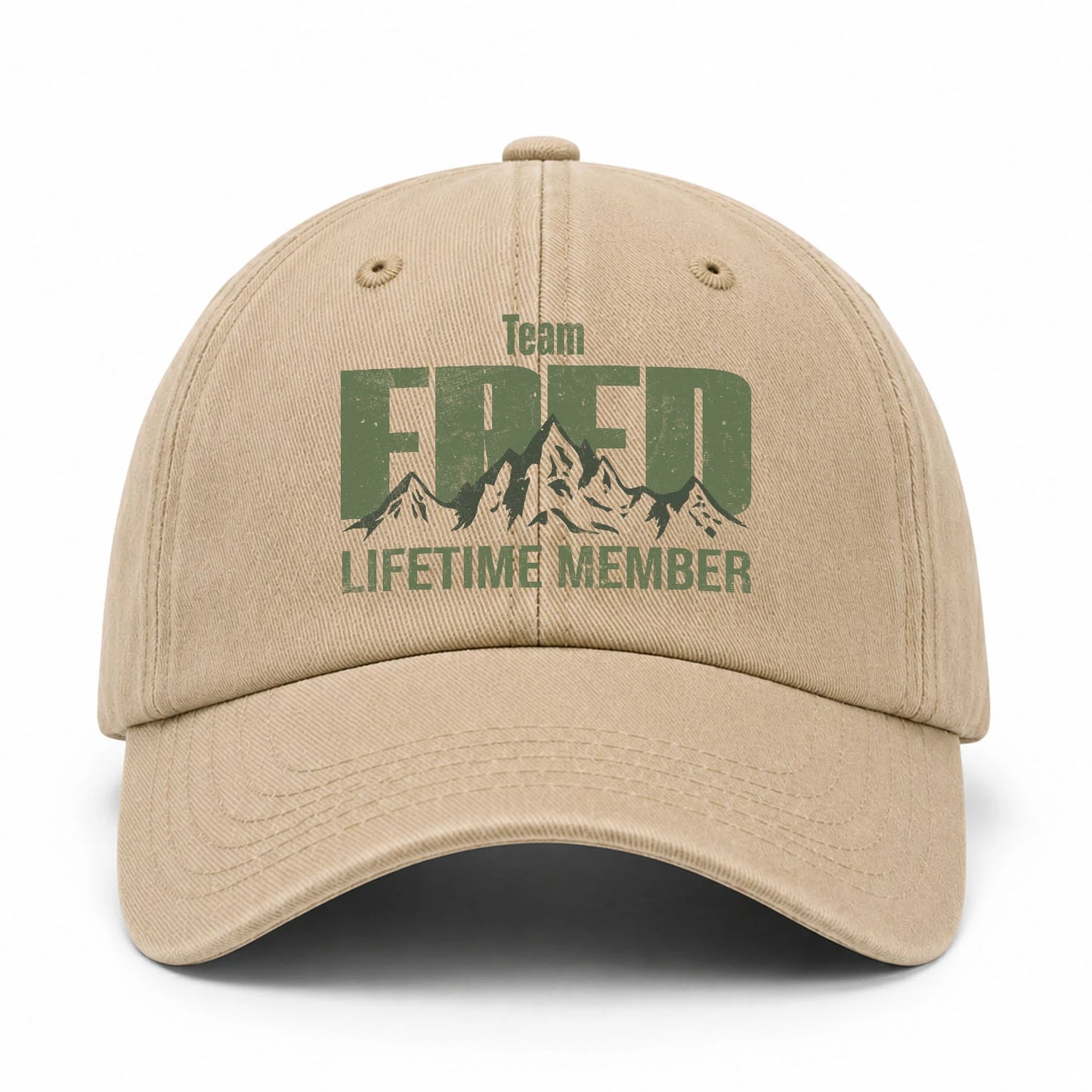Team Your Name Lifetime Member Mountain Cap FRED 13K1 C58PF