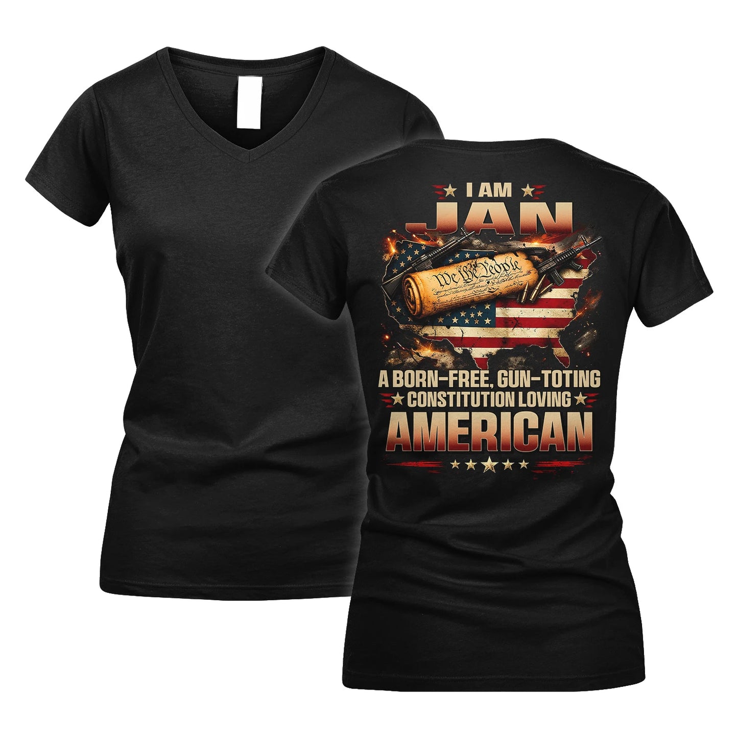 JAN 13K1-525 Personalized " ... A Born-Free, Gun-Toting Constitution Loving American"