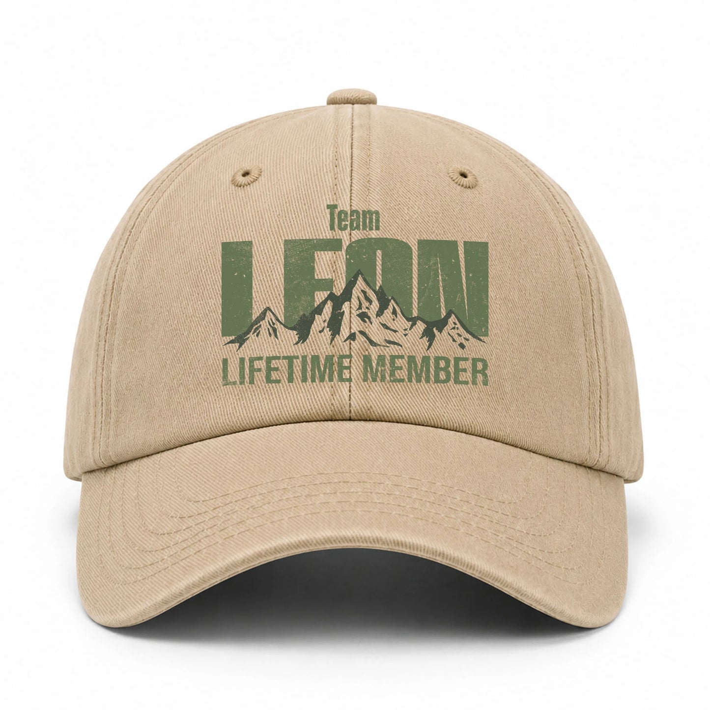 Team Your Name Lifetime Member Mountain Cap LEON 13K1 C58PF