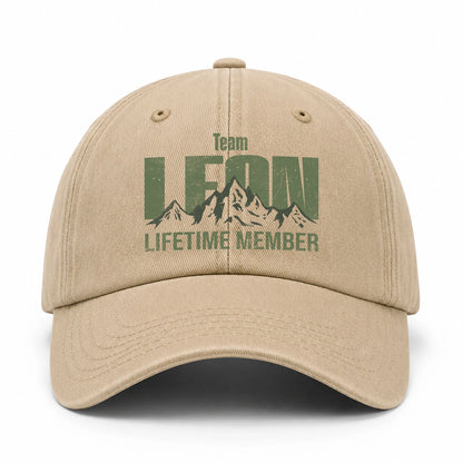 Team Your Name Lifetime Member Mountain Cap LEON 13K1 C58PF