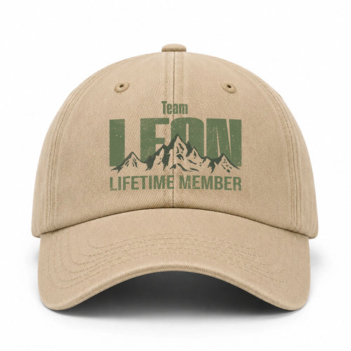 Team Your Name Lifetime Member Mountain Cap LEON 13K1 C58PF