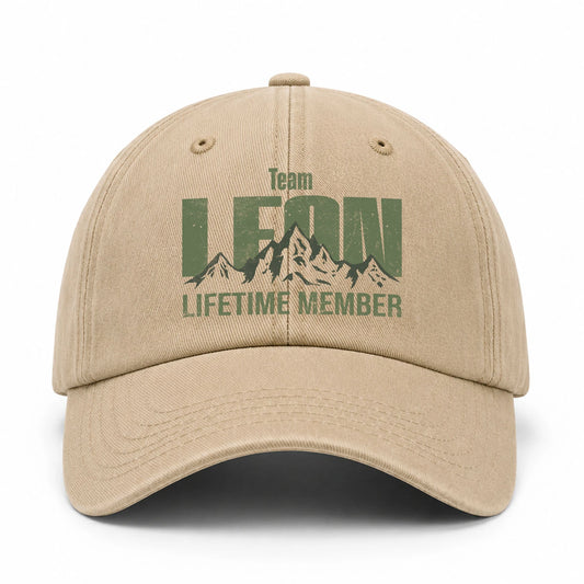 Team Your Name Lifetime Member Mountain Cap LEON 13K1 C58PF