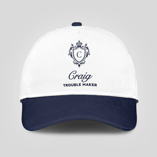 Trouble Maker Funny Blue And White Cap CRAIG 13K1 C152PF