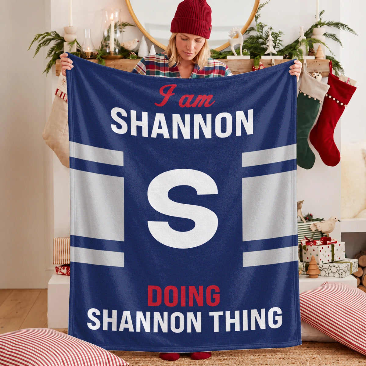 I'm Name Doing Name Things Navy Fleece Blanket SHANNON 13K1 BK51