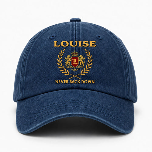 Never Back Down Royal Blue Denim Cap LOUISE 13K1 C60PF