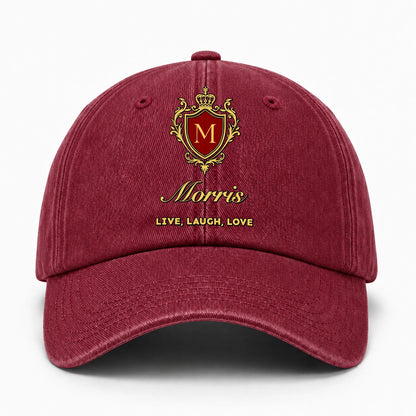 Live Laugh Love Luxury Burgundy Washed Cap MORRIS 13K1 C119PF