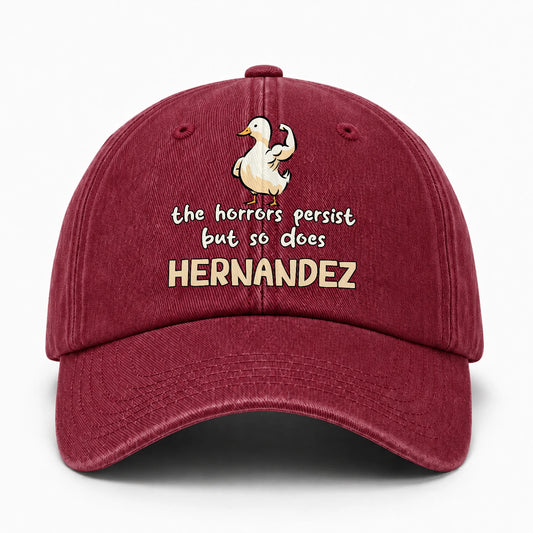 The Horrors Persist But So Does Your Name Funny Goose Burgundy Washed Cap HERNANDEZ 13K1 C126PF