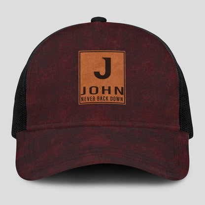 Never Back Down Burgundy And Black Mesh Cap JOHN 13K1 C208PF