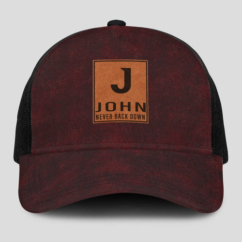 Never Back Down Burgundy And Black Mesh Cap JOHN 13K1 C208PF