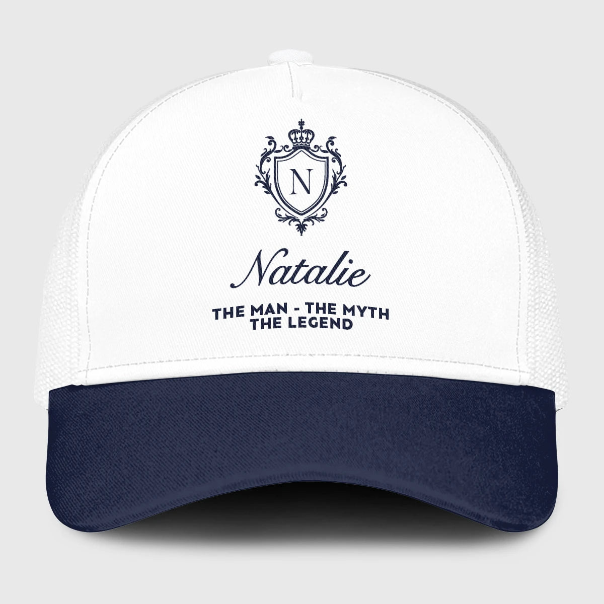 The Man The Myth The Legend Blue And White Baseball Mesh Cap NATALIE 13K1 C186PF