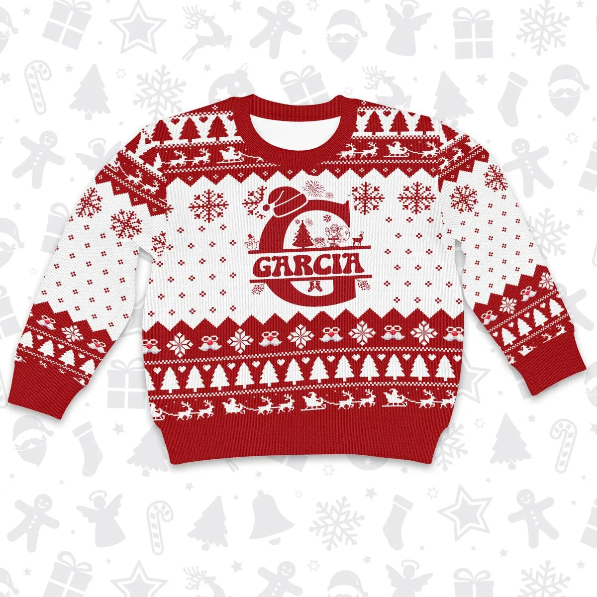 GARCIA Personalized Christmas Pajama Set - Holiday Gift Outfit 13K1-CR2