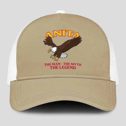 The Man The Myth The Legend Eagle Khaki Mesh Cap ANITA 13K1 C210PF