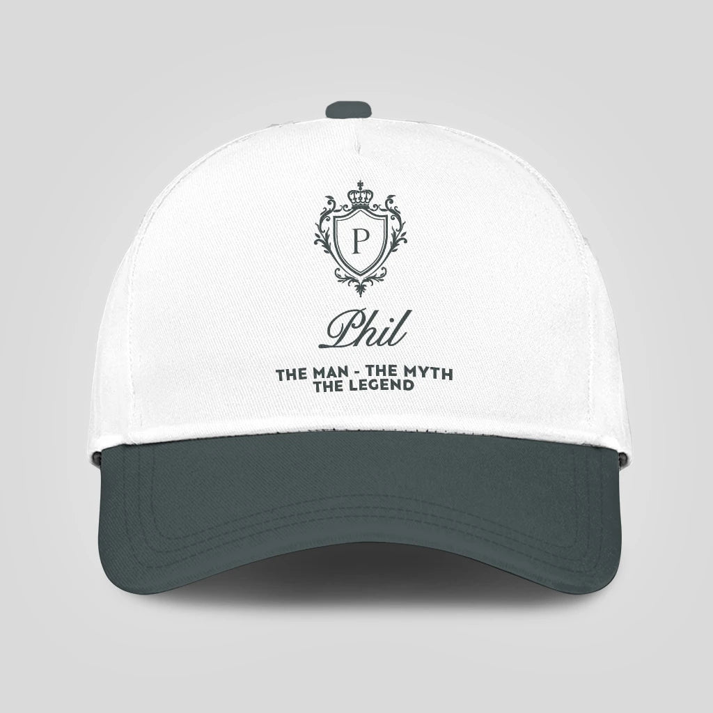 The Man The Myth The Legend Elegant Gray And White Cap PHIL 13K1 C170PF