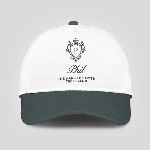 The Man The Myth The Legend Elegant Gray And White Cap PHIL 13K1 C170PF