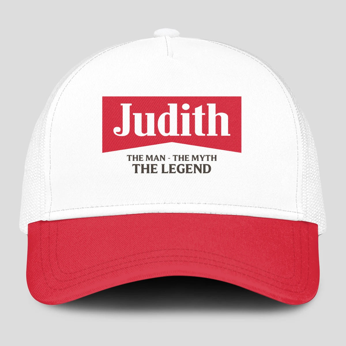 The Man The Myth The Legend Red And White Mesh Cap JUDITH 13K1 C197PF