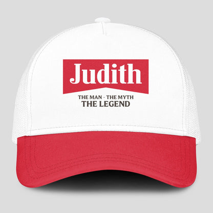 The Man The Myth The Legend Red And White Mesh Cap JUDITH 13K1 C197PF