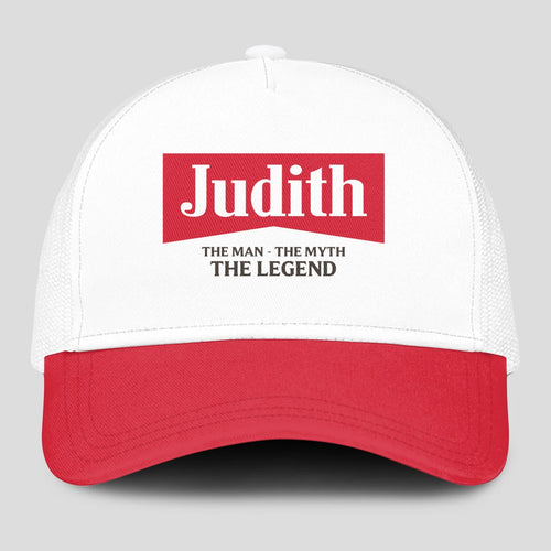 The Man The Myth The Legend Red And White Mesh Cap JUDITH 13K1 C197PF