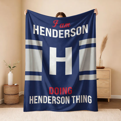 I'm Name Doing Name Things Navy Fleece Blanket HENDERSON 13K1 BK51