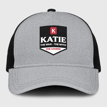 The Man The Myth The Legend Gray Mesh Cap KATIE 13K1 C189PF