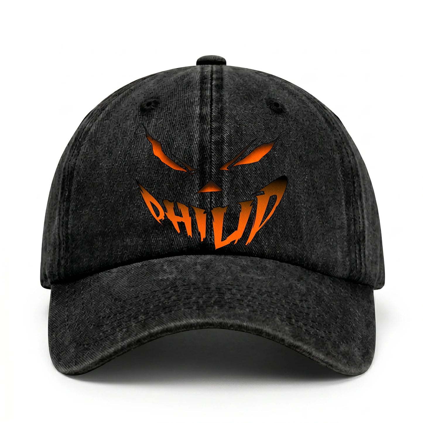 Your Name Jack O' Lantern Halloween Washed Cap PHILIP 13K1 C100PF