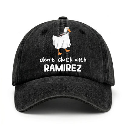 Don't Duck With Your Name Funny Washed Cap RAMIREZ 13K1 C129PF
