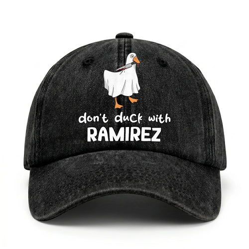 Don't Duck With Your Name Funny Washed Cap RAMIREZ 13K1 C129PF