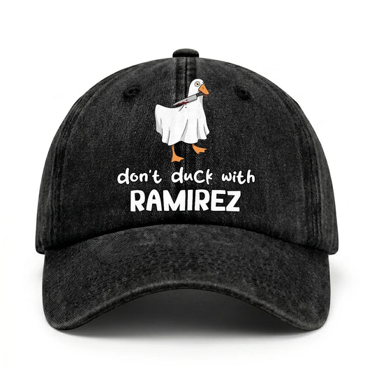 Don't Duck With Your Name Funny Washed Cap RAMIREZ 13K1 C129PF