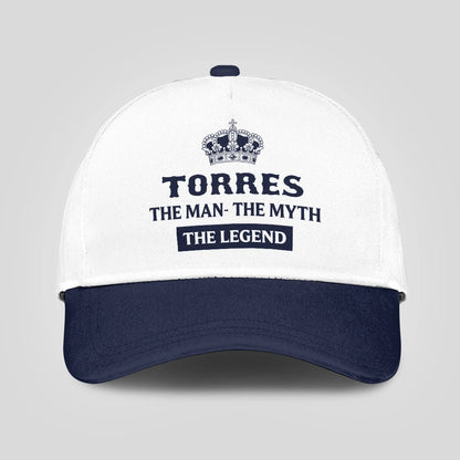 The Man The Myth The Legend King Crown Blue And White Cap TORRES 13K1 C147PF