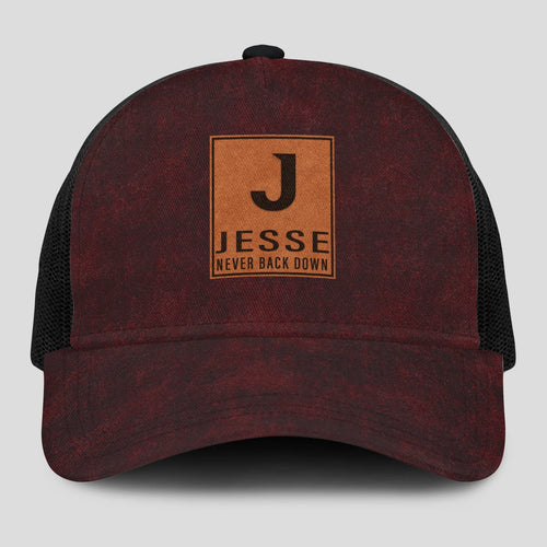 Never Back Down Burgundy And Black Mesh Cap JESSE 13K1 C208PF