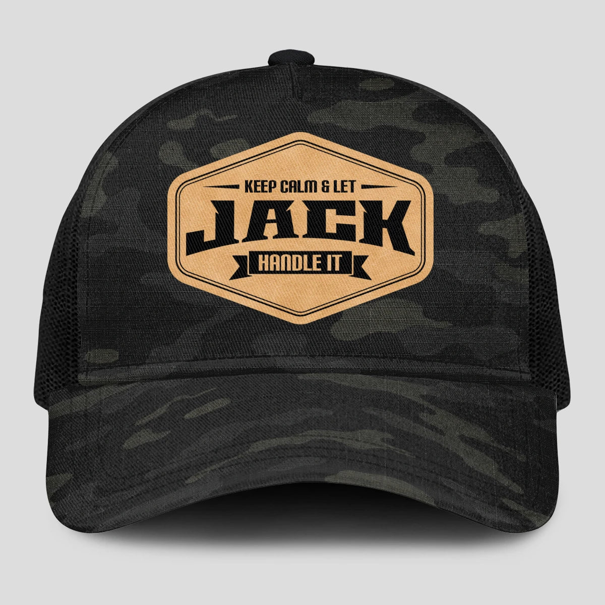 Keep Calm & Let Your Name Handle It Dark Camo Mesh Cap JACK 13K1 C195PF