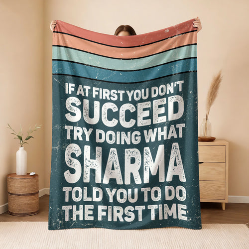 If At First You Don’t Succeed Retro Green Fleece Blanket SHARMA 13K1 BK29